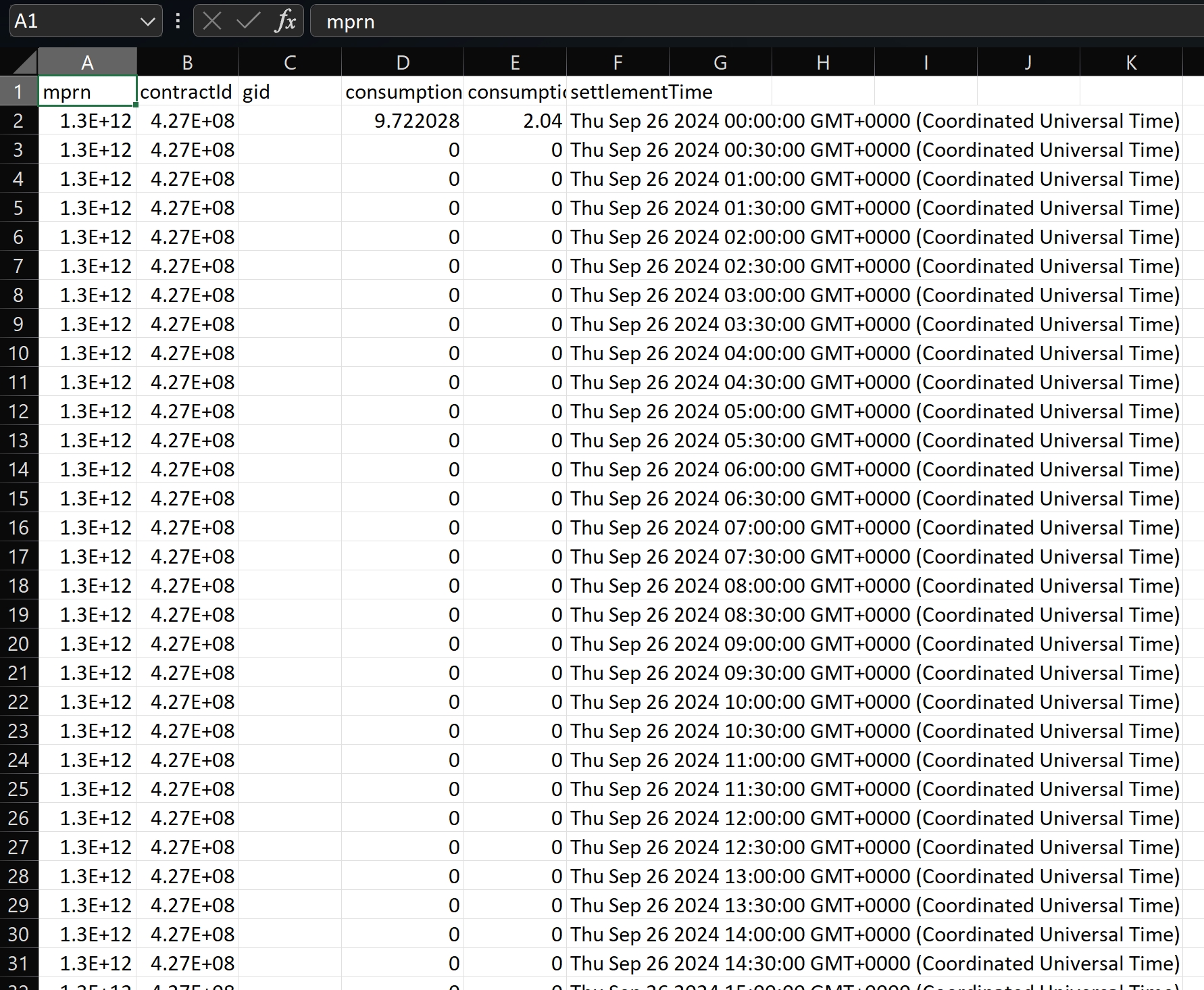 2024-09-26 17_40_44-Energy usage for 79 OWEN STREET for 26-Sep-2024 - HALF_HOURLY - Excel.jpg